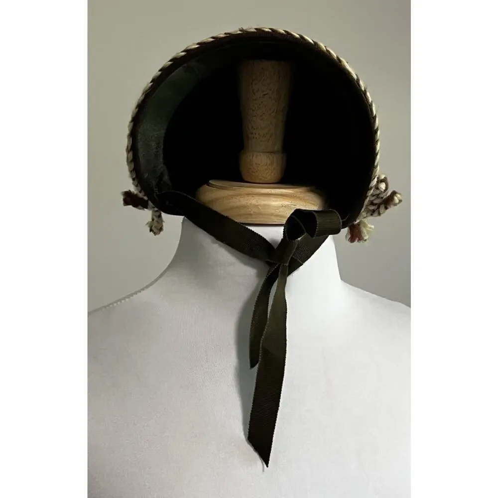 Vintage 40s 50s Girls Hat Petit Chapeau by Richard Englander Brown Felt Bonnet